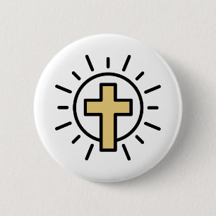 Einfaches Christliches Kreuz Button