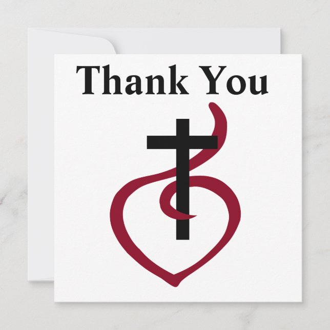Einfaches Christliches Kreuz Dankeskarte (Vorderseite)