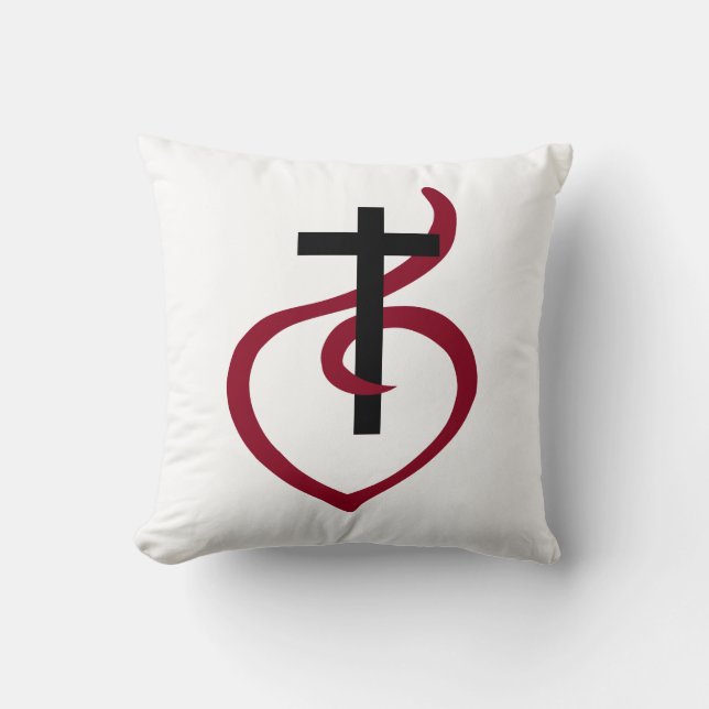 Einfaches Christliches Kreuz Kissen (Vorderseite)