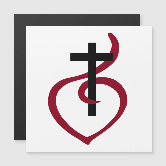 Einfaches Christliches Kreuz Magnetkarte (Vorne/Hinten)