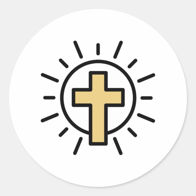 Einfaches Christliches Kreuz Runder Aufkleber (Vorderseite)