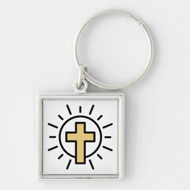 Einfaches Christliches Kreuz Schlüsselanhänger (Vorne)