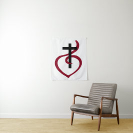 Einfaches Christliches Kreuz Wandteppich