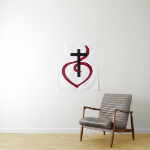 Einfaches Christliches Kreuz Wandteppich