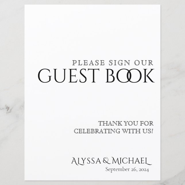 Einfaches Classic Simple Guest Book (Vorderseite)