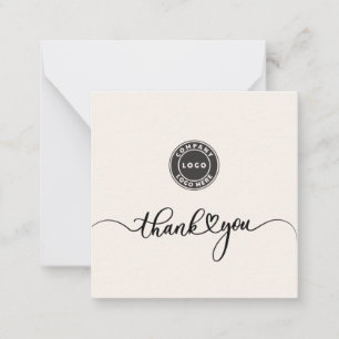 Einfaches Curry Script Business Logo Vielen Dank Mitteilungskarte