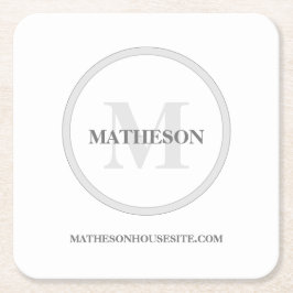 Einfaches Custom Monogram Hotel Frühstück Rechteckiger Pappuntersetzer