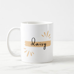 Einfaches "Daisy" Textmuster Kaffeecup Kaffeetasse