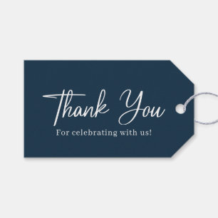 Einfaches Dankeschön an Navy Blue Wedding Geschenkanhänger