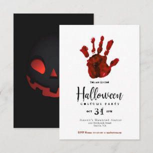 Einfaches Design Bloody Hand Halloween-Party laden Einladung
