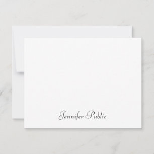 Einfaches Design Elegante Handschrift Name Text Fl Mitteilungskarte
