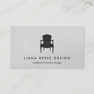 Einfaches Design Französisches Chair Logo Grau Visitenkarte