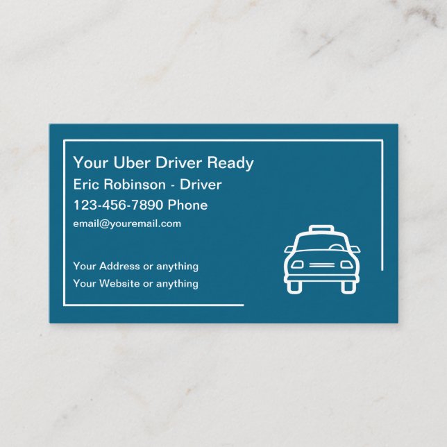 Einfaches Design für Uber-Treiber-Visitenkarten Visitenkarte (Vorderseite)