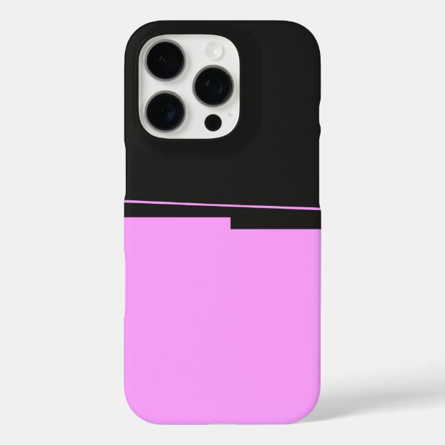 Einfaches Design in dunkelgrau und rosa iPhone 16 Pro Hülle (Rückseite)
