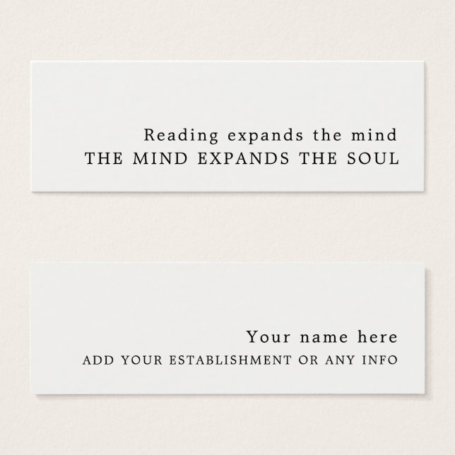 Einfaches Design-Lesezeichen (Vorne & Hinten)