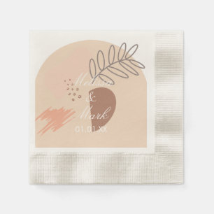 Einfaches Doppelbogen-Geometrisches Erdform-Monogr Serviette