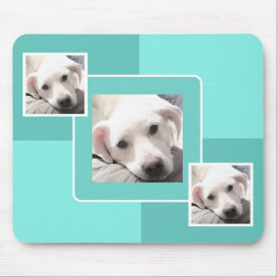 Einfaches Drei-Foto-Design Modernes Square Design Mousepad