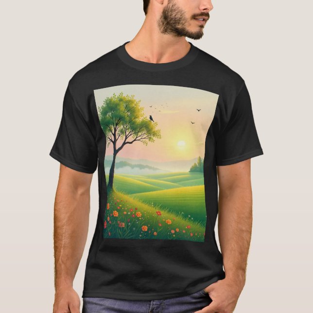 Einfaches dunkles T-Shirt (Vorderseite)