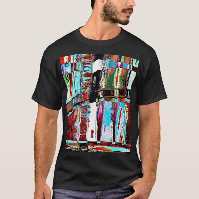 Einfaches dunkles T-Shirt – Abstrakte Kollapsrefle (Vorderseite)