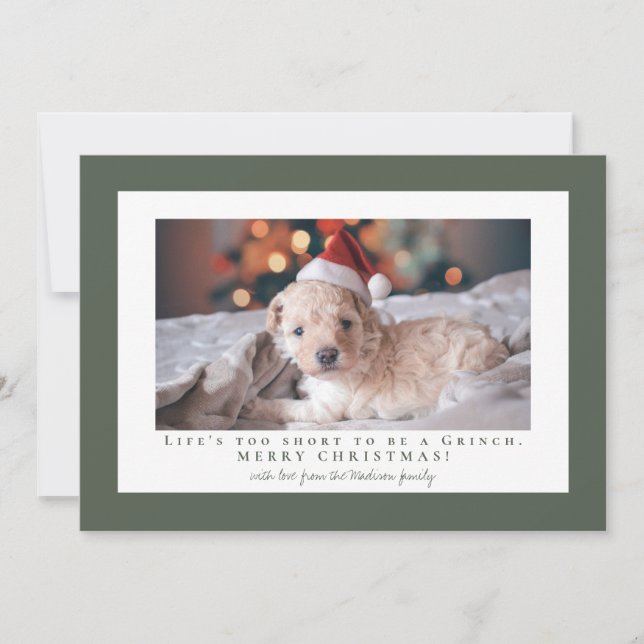 Einfaches Ebony-Frame-Foto Feiertagskarte (Vorderseite)