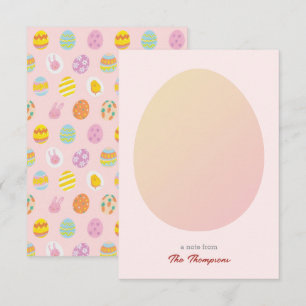 Einfaches Ei- und Osterlackiertes Eiermuster Weich Dankeskarte