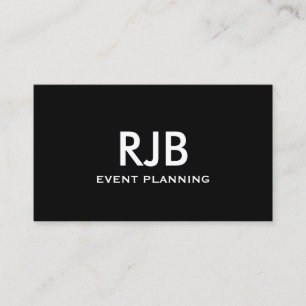 Einfaches Einfaches Schwarz-weißes Monogramm Indiv Visitenkarte