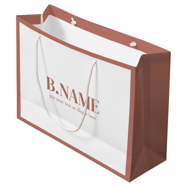 Einfaches Einkaufen eigener Logos Große Geschenktüte (Vorderseite Schrägansicht)