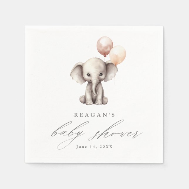 Einfaches Elefant mit Balloons-Neutral-Baby-Dusche Serviette (Vorderseite)