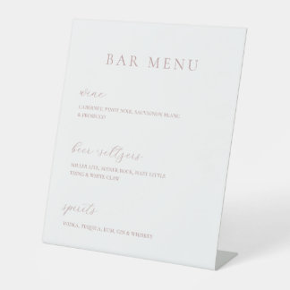 Einfaches Elegance-Bar-Menü Sockelschild