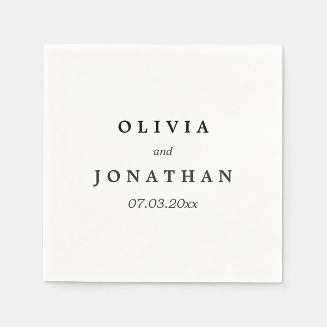 Einfaches Elegant | Classic Wedding Napkins Serviette (Vorderseite)