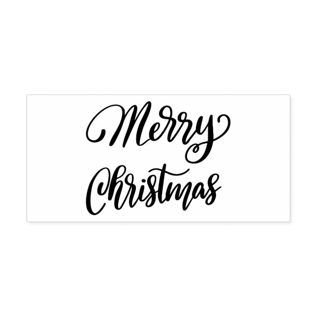 Einfaches Elegant | Frohe Weihnachts-Lässige Schri Gummistempel (Prägung)