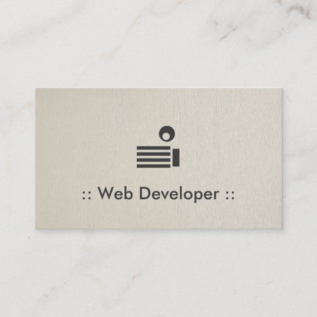 Einfaches Elegant für Webentwickler Beruflich Visitenkarte (Vorderseite)