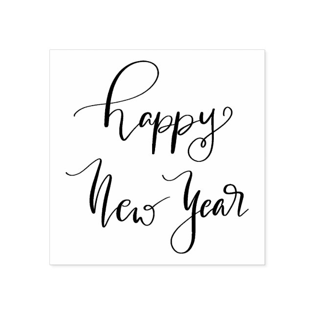Einfaches Elegant | Gute Neujahrsschrift Lässig Gummistempel (Prägung)