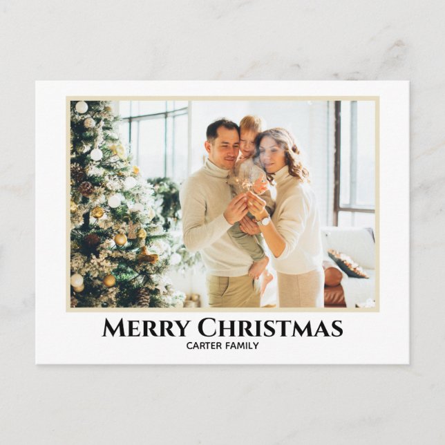 Einfaches Elegant mit grenzenloser Weihnachtskarte Postkarte (Vorderseite)