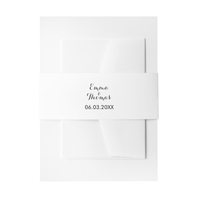 Einfaches Elegant | Moderne Bauchband für Hochzeit Einladungsbanderole (Vorderseite Beispiel)