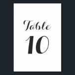 Einfaches Elegant | Moderne Tischnummer Card<br><div class="desc">Eine schlichte und dennoch elegante Hochzeitskarte, die Ihren Gästen bei der Suche nach ihrem Platz behilflich ist. Dieses Design verfügt über einen eleganten Script-Schriftart für den Titel und einen einfachen, übersichtlichen Sans-Serif-Schriftart für den Text. Die Farben sind dezent dunkelgrau. Diese können zusammen mit den Schriftart ganz nach Ihren Wünschen angepasst...</div>