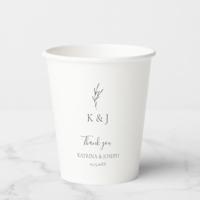 Einfaches Elegant Vielen Dank, dass Sie Minimalist Pappbecher (Vorderseite)