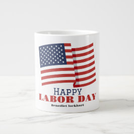 Einfaches Eleganter Arbeitstag mit US-Flagge Jumbo-Tasse