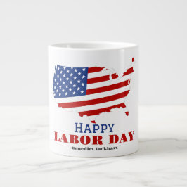 Einfaches Eleganter Arbeitstag mit US-Flagge Jumbo-Tasse