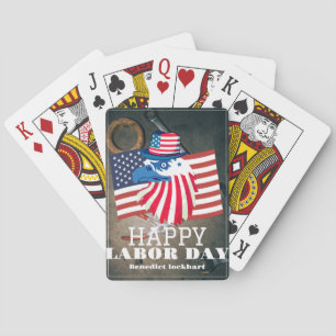 Einfaches Eleganter Arbeitstag mit US-Flagge Spielkarten