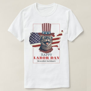 Einfaches Eleganter Arbeitstag mit US-Flagge T-Shirt