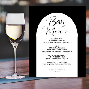 Einfaches elegantes Arch, Black, Wedding Bar Menu  Acrylschild