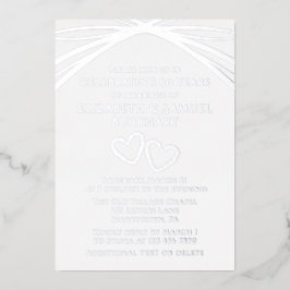 Einfaches elegantes Arch Heart 60. Hochzeitstag Folieneinladung