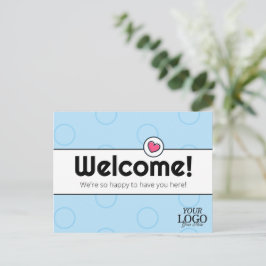 Einfaches Elegantes Blue Business Willkommen Postkarte