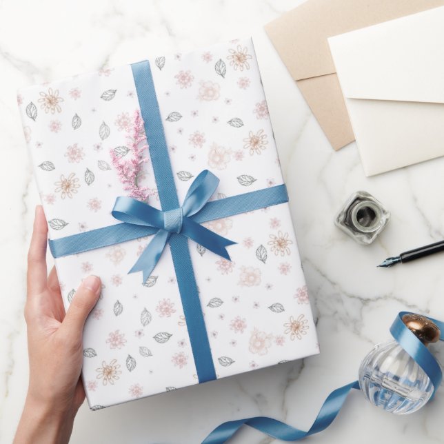 Einfaches elegantes botanisches Muster Geschenkpapier (Schenken)