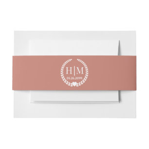 Einfaches elegantes Braut-und Bräutigam-Monogramm Einladungsbanderole