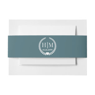 Einfaches elegantes Braut-und Bräutigam-Monogramm Einladungsbanderole