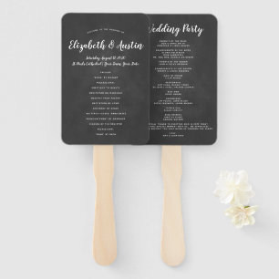 Einfaches elegantes Chalkboard-Hochzeitsprogramm Fächer