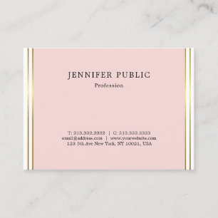 Einfaches elegantes Design Rosa Gold Trendy Schlic Visitenkarte