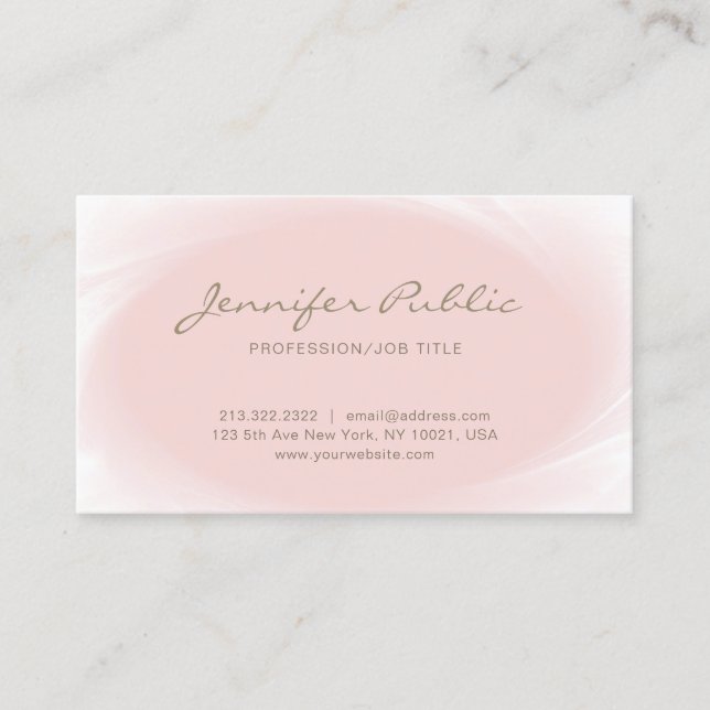 Einfaches elegantes Design Rosa Rose Gold Trendy Visitenkarte (Vorderseite)